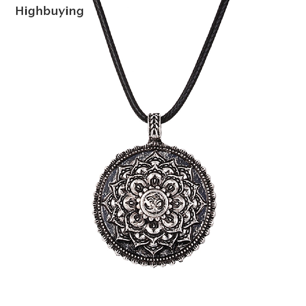 Hbid Kalung Rantai Dengan Liontin Jimat Lotus Tibet Mandala Retro Untuk Meditasiyoga