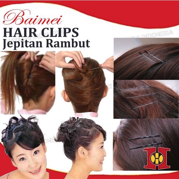 Jepitan Jepit Rambut Lidi Klip Hitam Sanggul Bobby Pin Hair Clip Grip - 50pcs