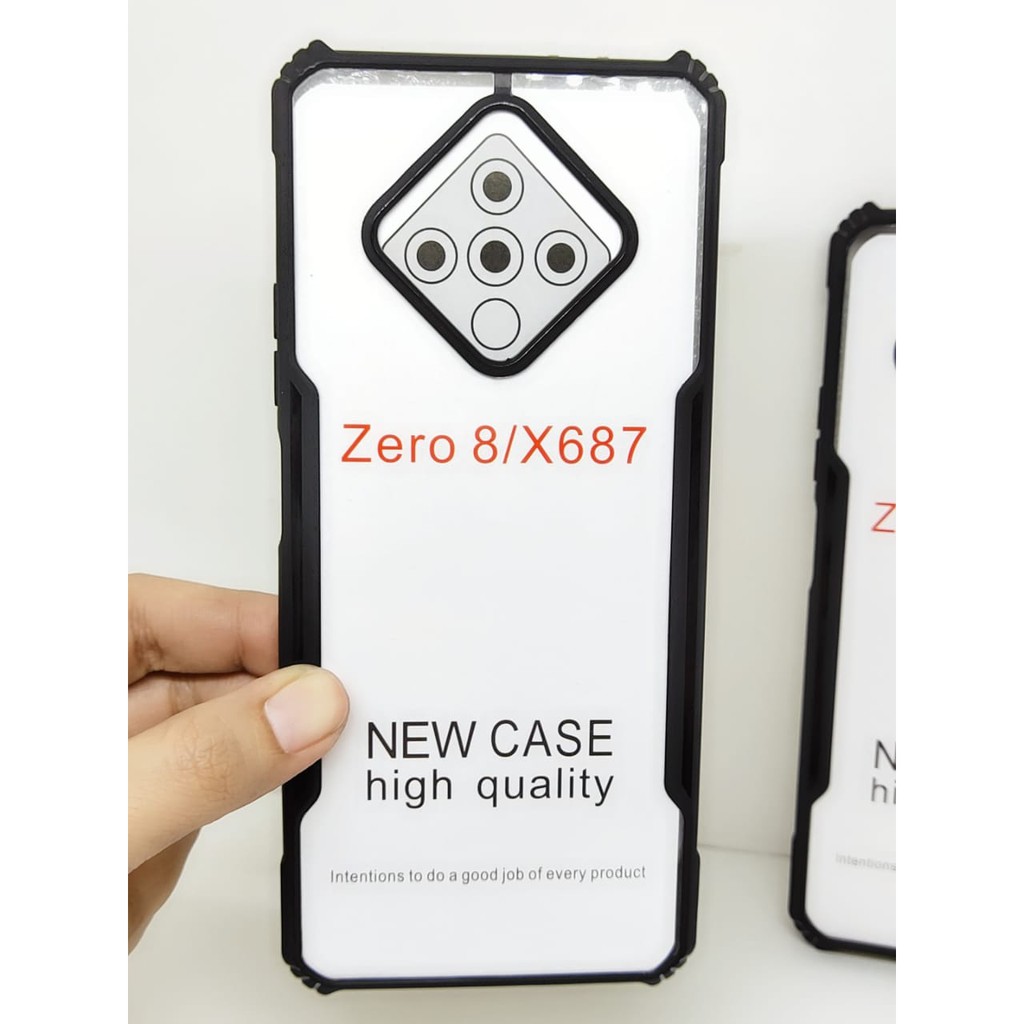 Anti Shocking Infinix Zero 8 X687 6.85 Inch Hardcase List Hitam Acrylic Case