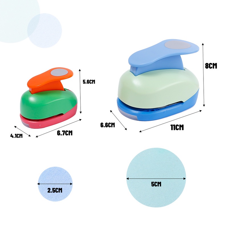 Alat Pembolong Kertas Bentuk Bulat Warna Acak Untuk Dekorasi Scrapbook