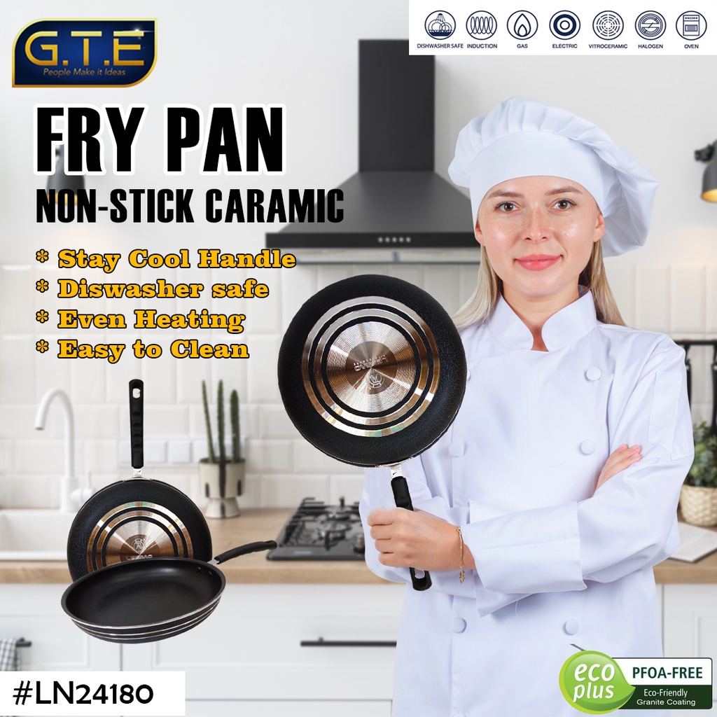 GTE | Teflon Keramik Frypan 24cm | Fry Pan Anti Lengket Penggorengan 24cm