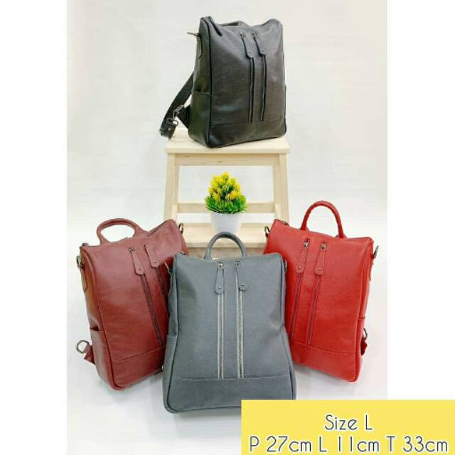 TAS RANSEL WANITA / CEWEK KULIT ASLI SUKAREGANG GARUT