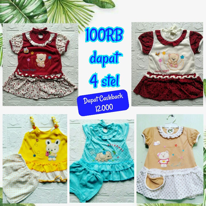 20ribuan daster harian bayi cewek 0 - 6 bulan baju anak murah baju dres cewek dress anak perempuan F
