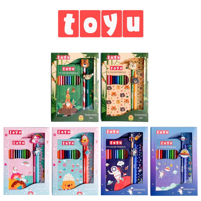 

(TERLARIS) Toyu Set Bundling Stationery Alat Tulis Anak Lengkap Sekolah - Biru Cupcake