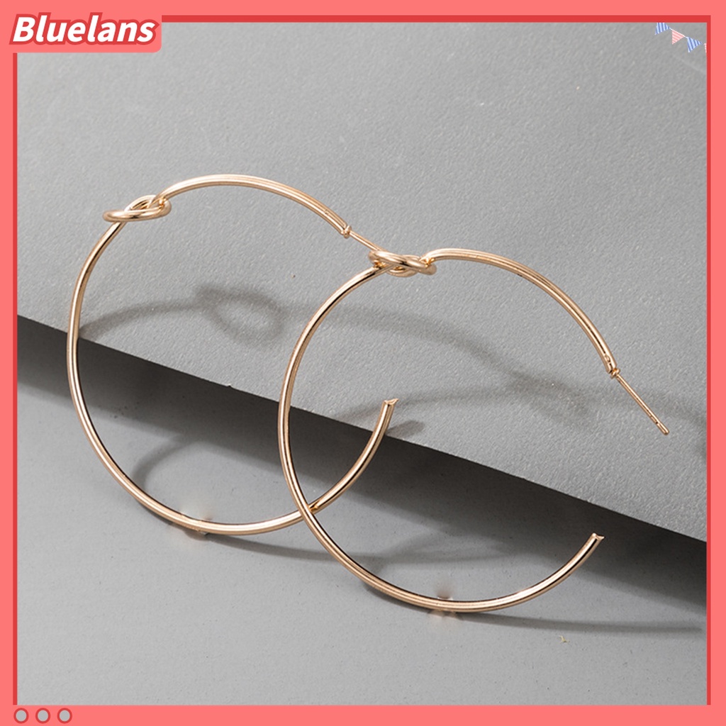 Anting Hoop Geometris Lingkaran Besar Bahan Logam Untuk Pemakaian Sehari-Hari