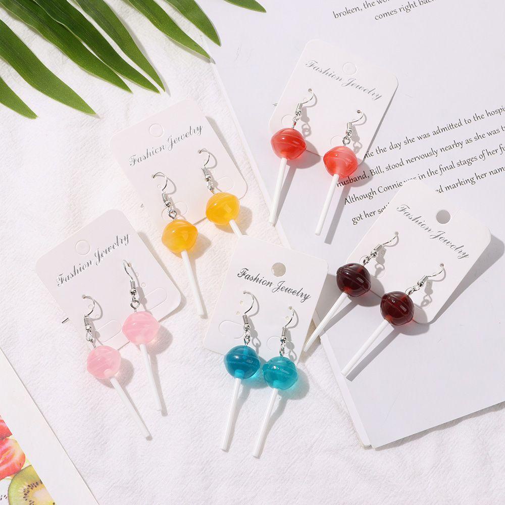 Solighter Lollipop Anting Gadis Resin Handmade Anting Makanan