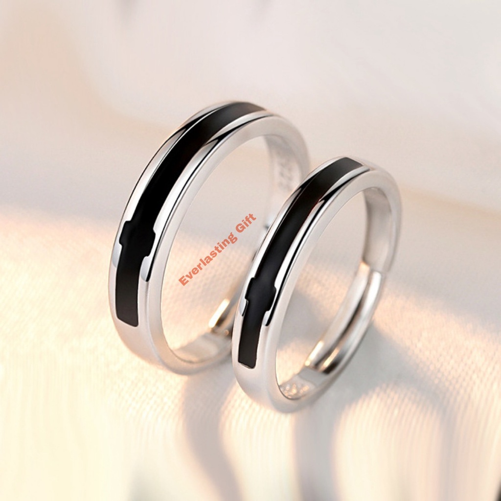 Cincin Couple Hitam Cincin Nikah Perak Anti Karat LIMITED EDITION