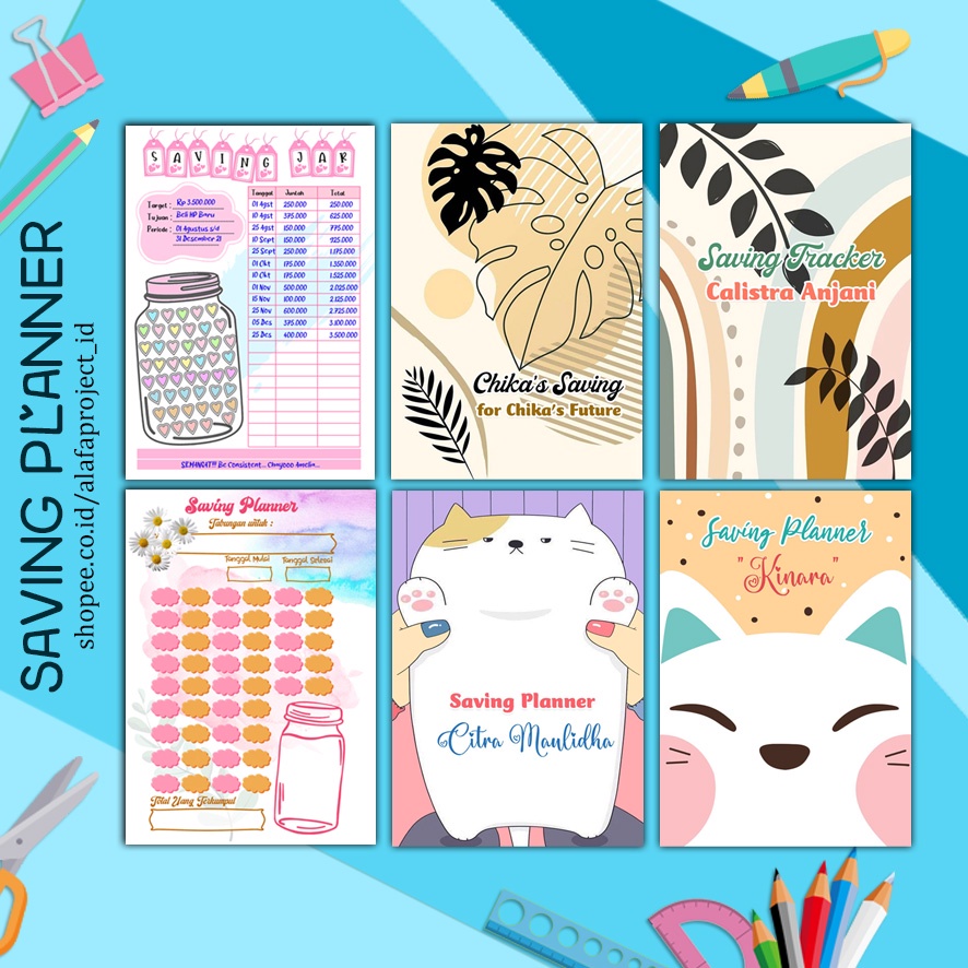 

AlafaProject 05-08 Saving Planner Saving Challenge Saving Tracker Buku Catatan Keuangan Buku Tabungan