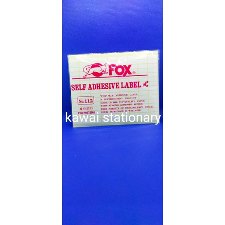 

stiker label fox 112