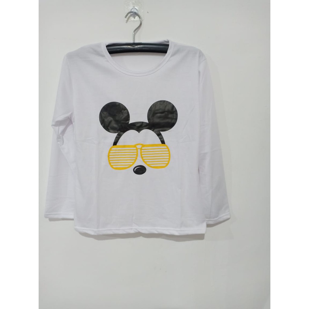 KAOS KARTUN MICKEY/ KACAMATA  BAHAN BABY TERRY LD 98 PJ 60