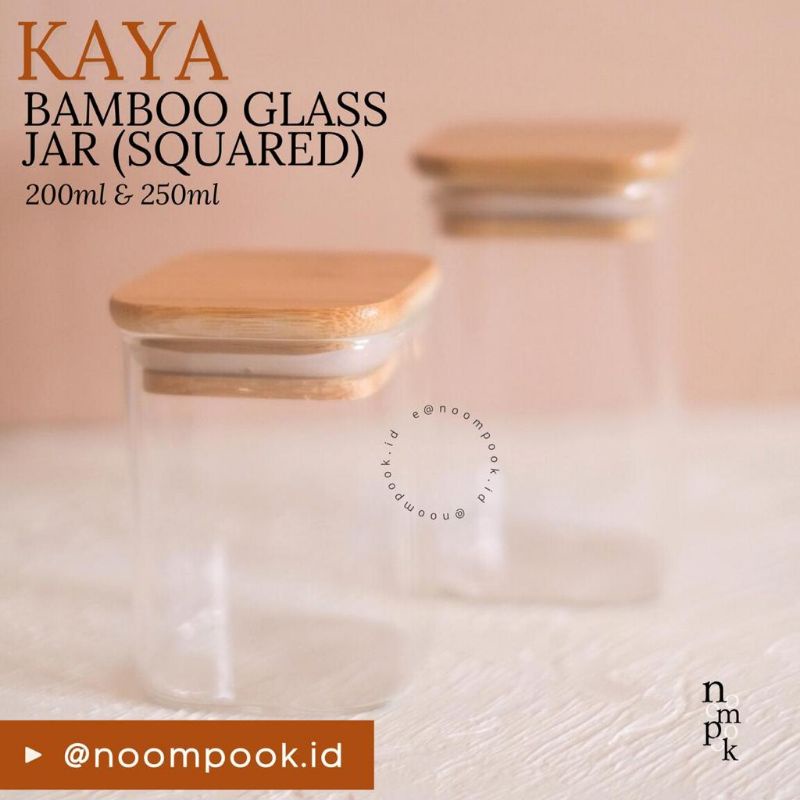 KAYA Glass bamboo Jar / Toples Kaca / Toples Kaca tutup bambu