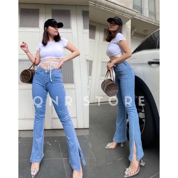 GS-Celana Jeans Cutbray Mediva Slit -Jeans Streetch Premium Quality