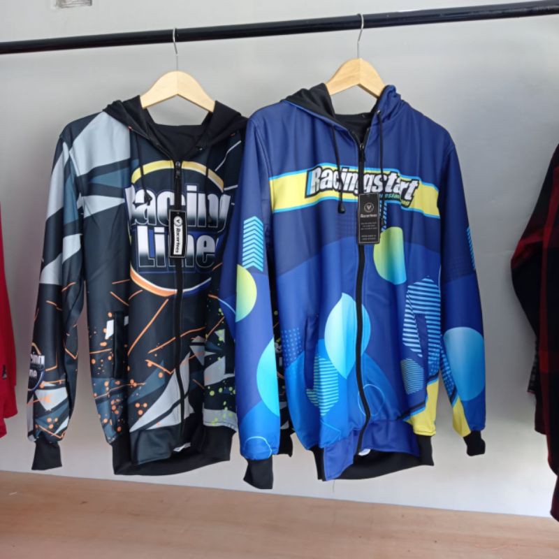 Jaket racing parachute taslan