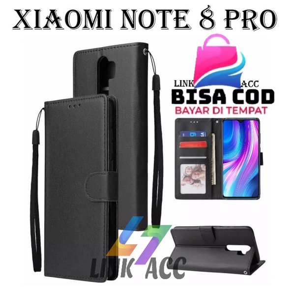 XIAOMI REDMI NOTE 8 PRO LEATHER CASE PREMIUM-FLIP WALLET CASE KULIT UNTUK XIAOMI REDMI NOTE 8 PRO
