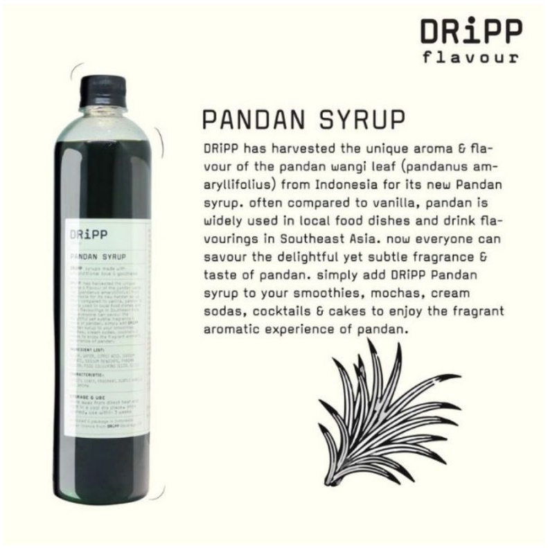 

Dripp syrup minuman sirup pandan 760ml