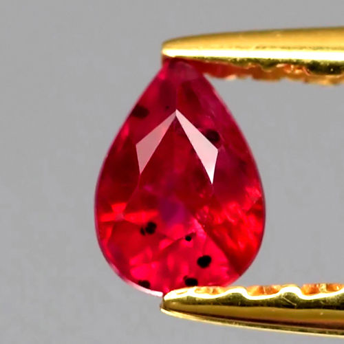 Certified 0.69Carats 6x4mm Pear Natural Unheated Untreated Rich Red RUBY, Mozambique RB050