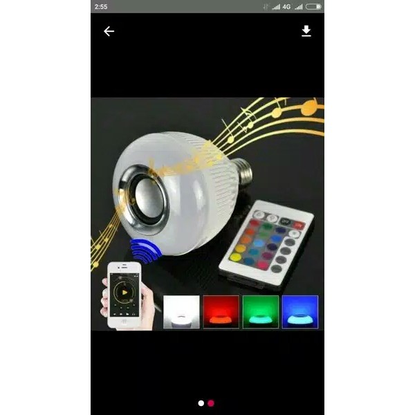 [WS] Lampu Bohlam  RGB Musik Bluetooth 2 in 1 - Lampu Speaker LED/ Lampu Disco - 9 Watt plus Remote