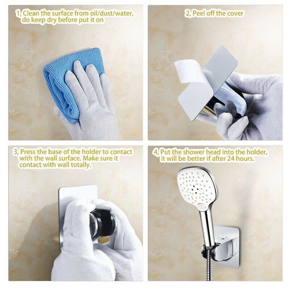 【COD Tangding】New Adjustable Bathroom Wall Mounted Shower Head Handset Holder Bracket Suction