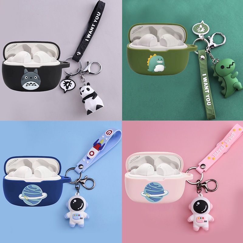 Casing Silikon Motif Kartun Astronot / Dinosaurus / Panda Untuk Earphone JBL Wave 200 TWS W200