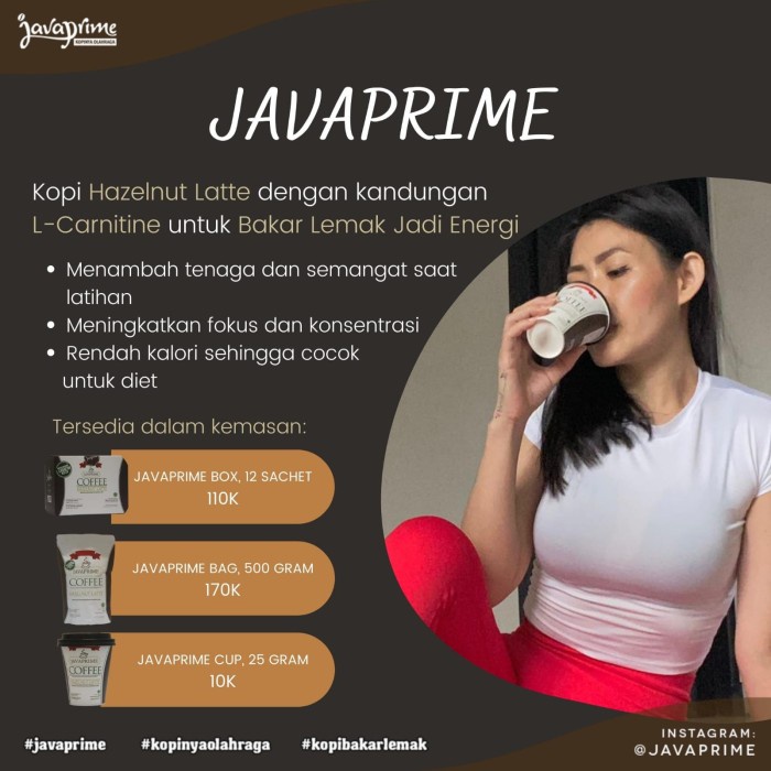 

Java Prime Coffee 300 Grams 12 Sachets / Carnitine Diet Javaprime Kopi