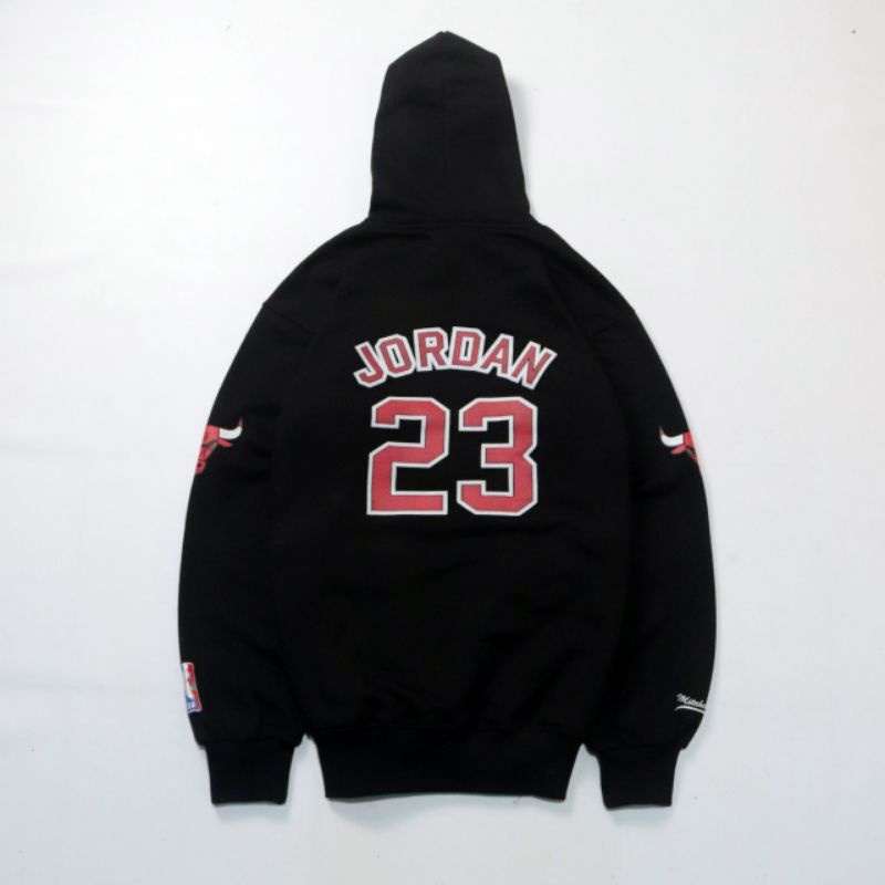 NEW!!! SWEATER HOODIE JORDAN BULLS 23 NBA BORDIR HITAM AUTHENTIC