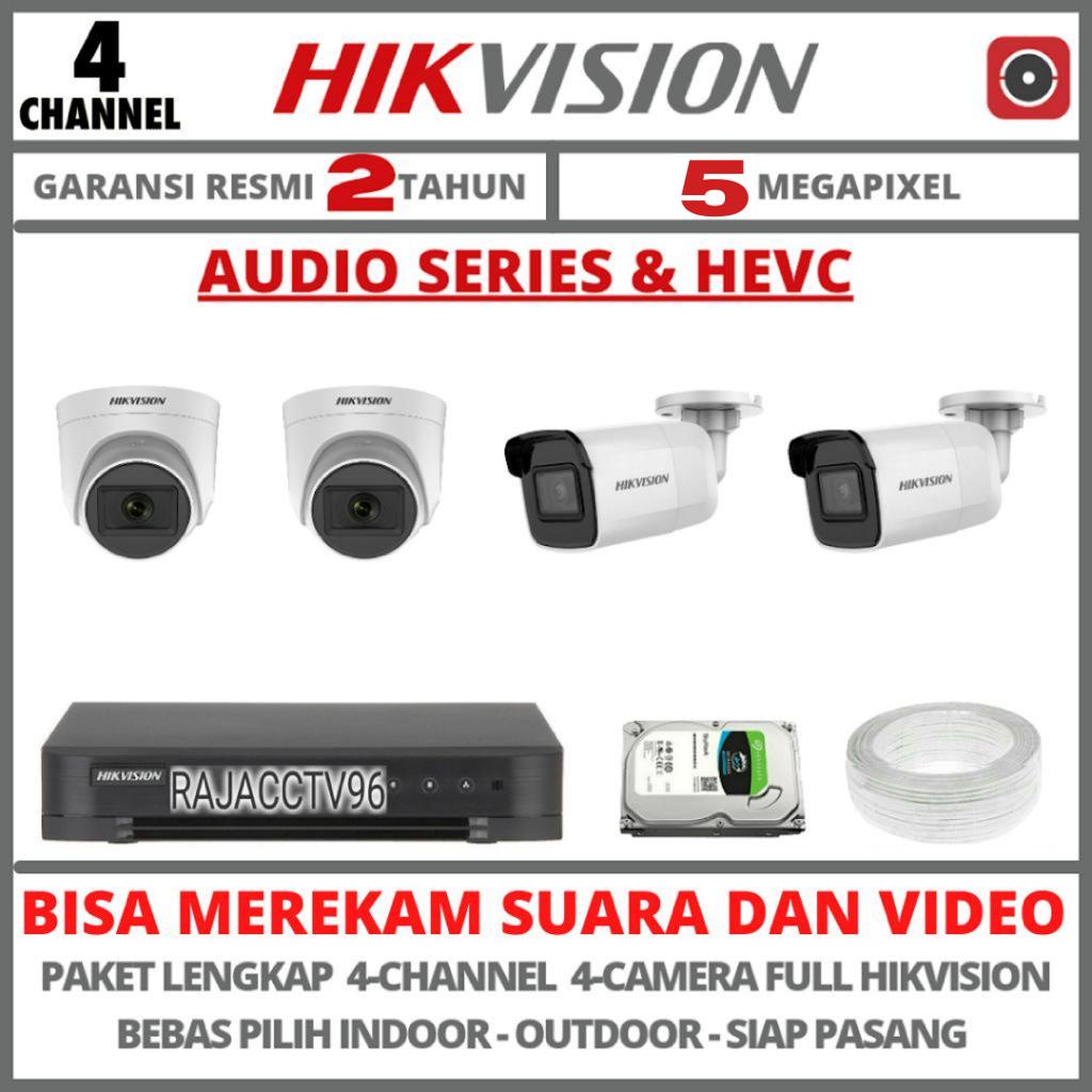 PAKET CCTV HIKVISION 5MP 4 CHANNEL 4 CAMERA TURBO HD KAMERA CCTV