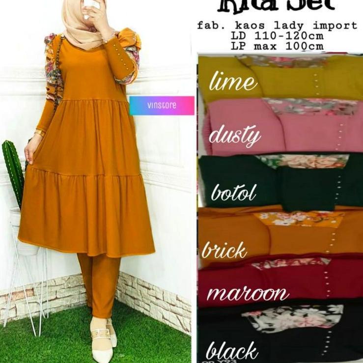 ILS.01Jl22ᵀ | Setelan Kaos Jumbo Wanita Premium Rita Set by Vins Solo