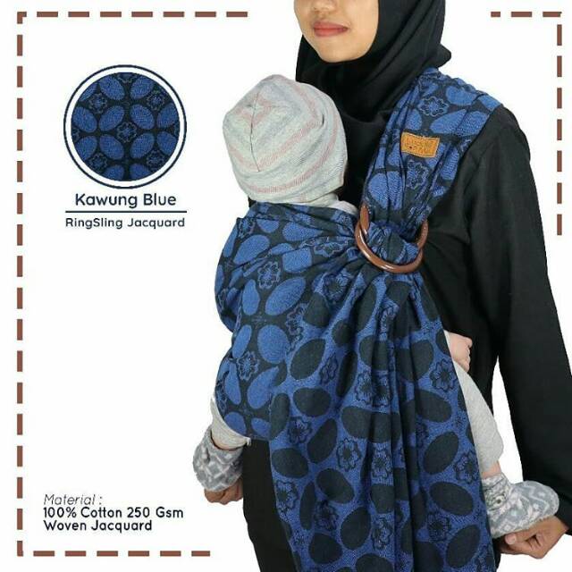 ( BISA COD ) Ringsling woven jacquard cuddleme / Premium    perlengkapan travelling / gendongan ring sling ringan untuk anak dan bayi posisi samping