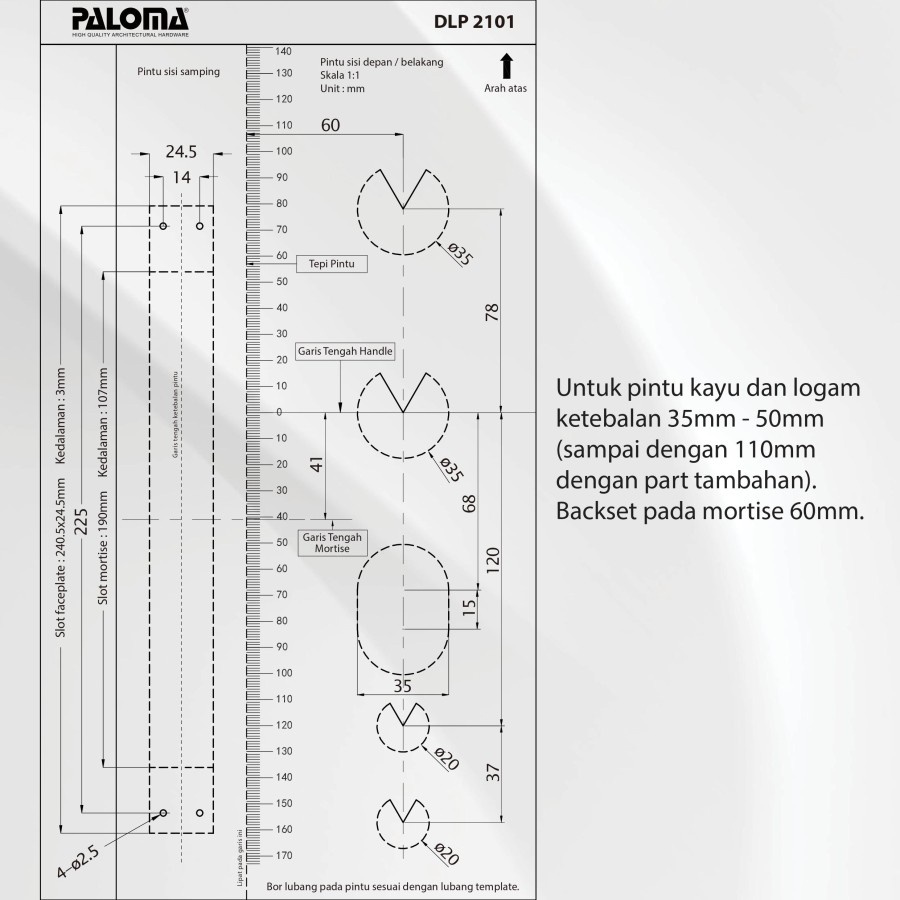 PALOMA SMART DIGITAL LOCK DLP 2101 HANDLE PINTU DIGITAL FINGER PRINT PASSWORD