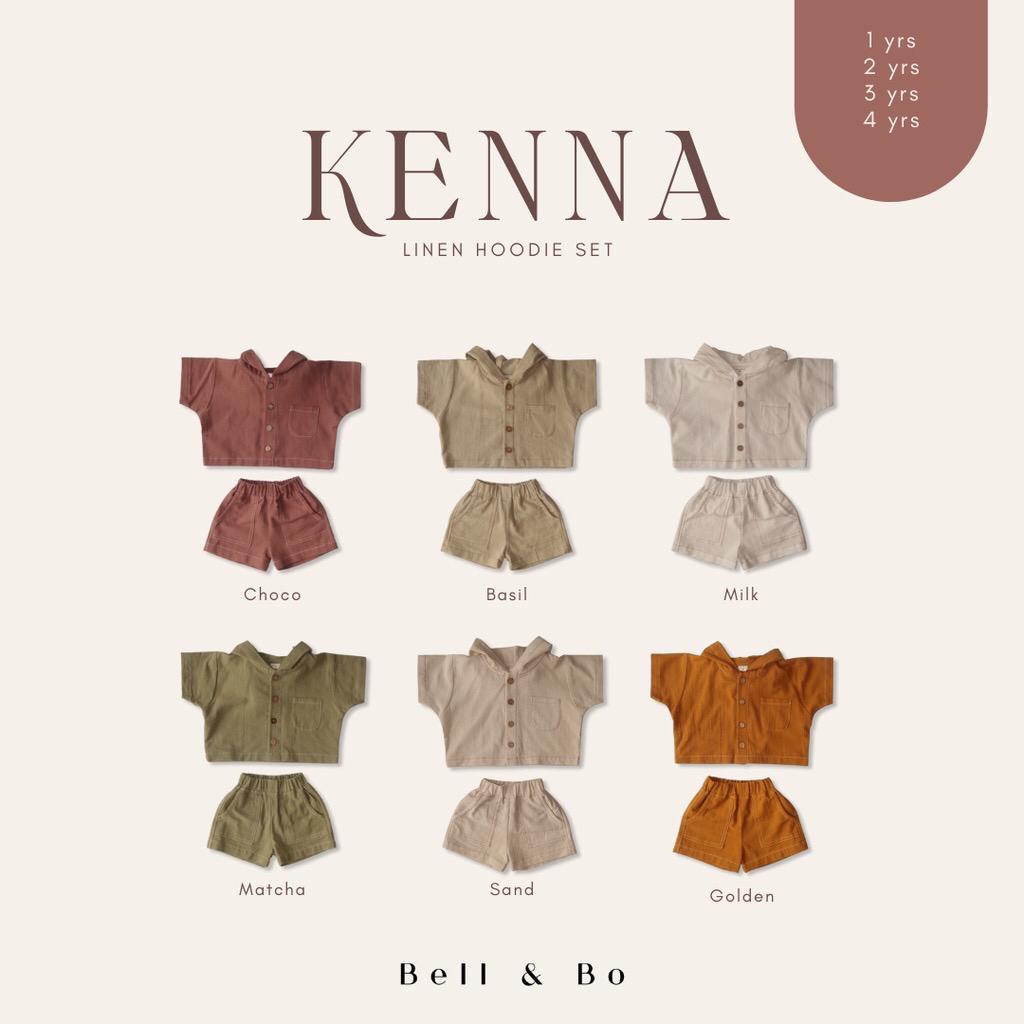 BELL AND BO SETELAN KENNA HOODIE LINEN SET SETELAN HOODIE BAHAN LINEN 1-4 TAHUN