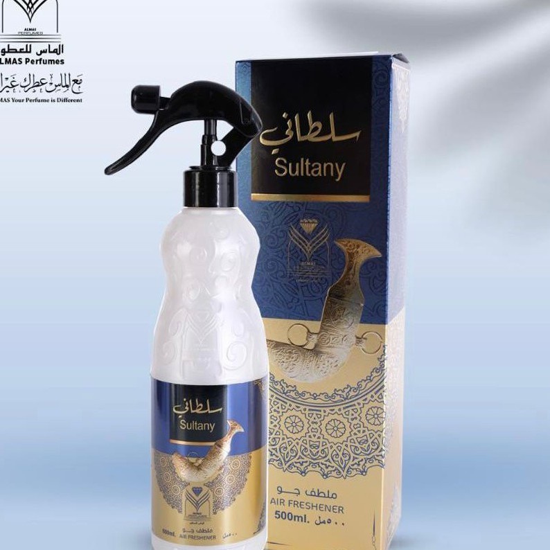 ALL VARIAN Air Freshner ALMAS Pengharum Ruangan Karpet Sofa Horden Pewangi Mobil Spray 500ml Aroma Gahru Sultany Ashel Aloud Layali Jawad al Oud AsarerAgadheer AL Adiafah Samu Al Oud Qasr Dal Al KaramArab Bakhoor Bukhur Bakhour 500 ML