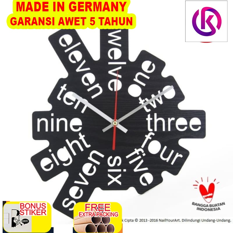 

Promo Jam Dinding Unik Artistik - One Two Three 1 Wall Clock