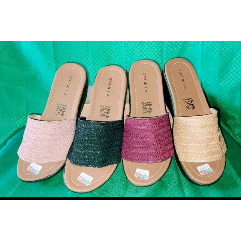Sandal wanita wedges slop rajut | Shopee Indonesia