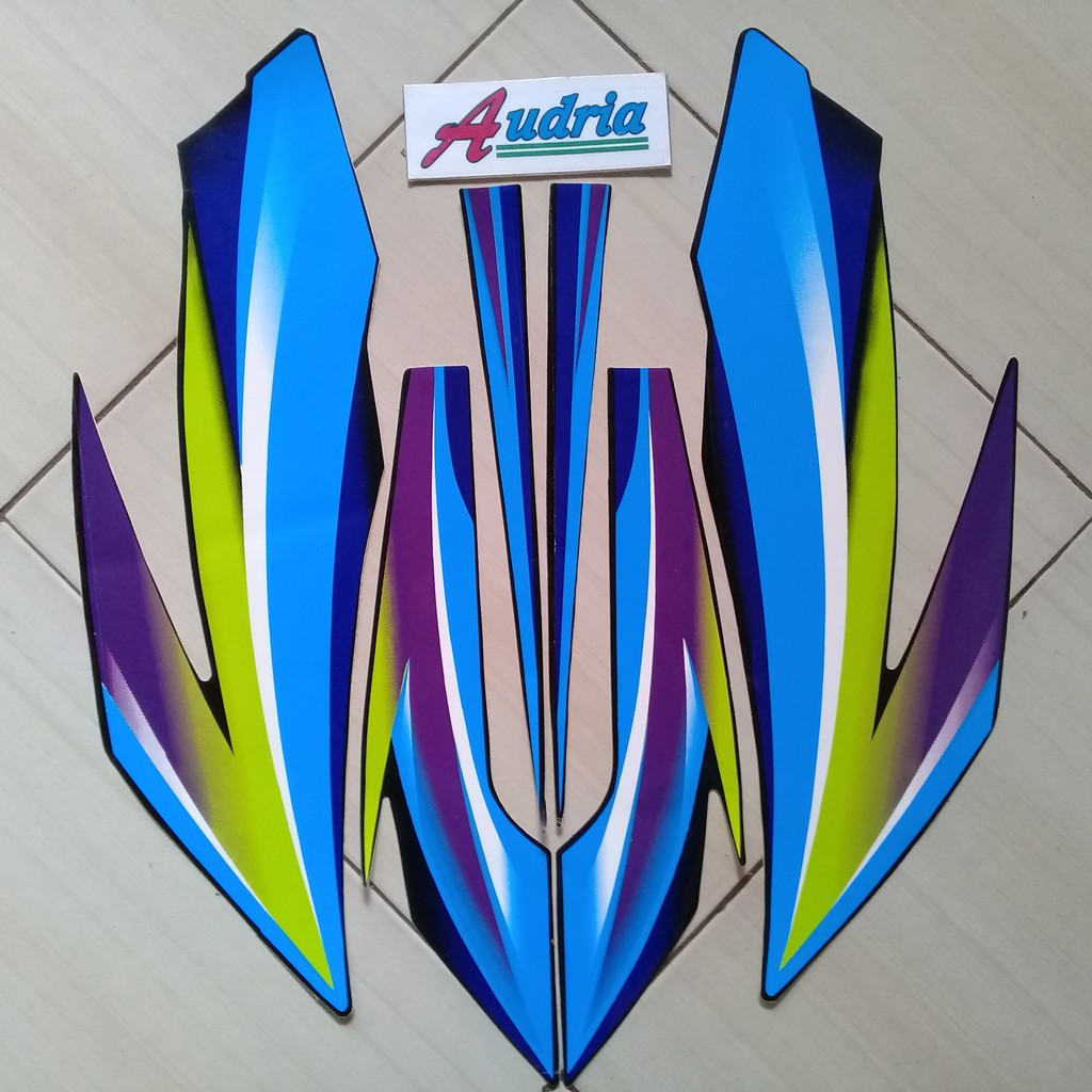Stiker Striping Motor Honda GL Max 2004 Hitam-biru