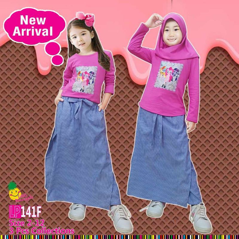 Ready Stelan Little Pinapple Rok Celana Motif Little Pony
