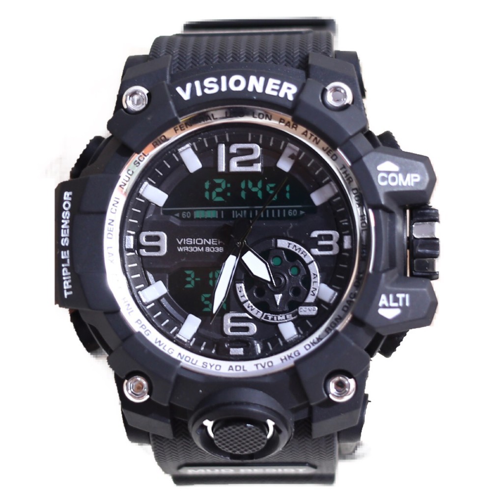 Jam tangan VISIONER ORIGINAL anti air FREE BOX garansi 1 tahun free baterai cadangan VS001