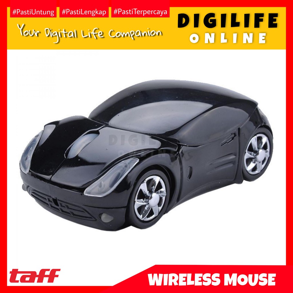 Mouse Wireless Taffware Mobil Hitam - Mouse Komputer Laptop Lucu Unik
