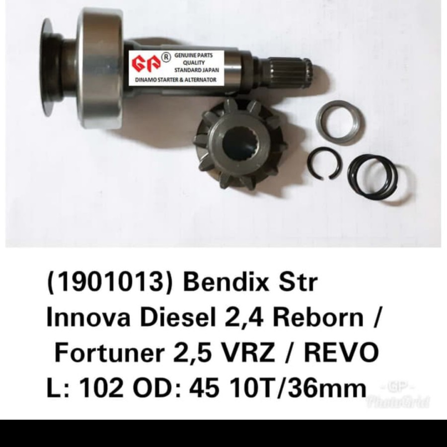 Bendix Starter toyota Innova hilux Reborn Fortuner Vrz Revo