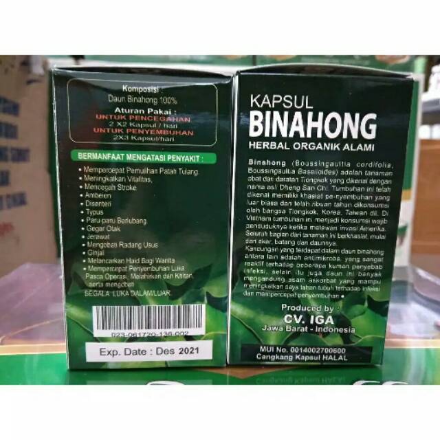 

Kapsul Binahong Herbal Organik