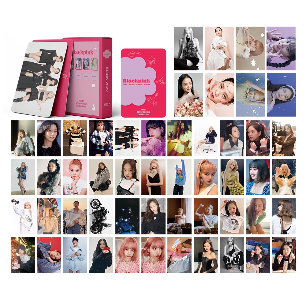 55pcs/set Blackpink Photocard Lisa Jisoo Jennie Rose Kartu lomo Blackpink