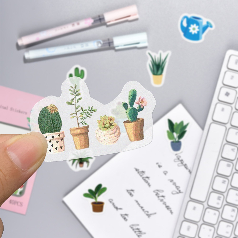 Potted plants hand account stickers and paper stickers diy decoration diary book atlas hand account book 40