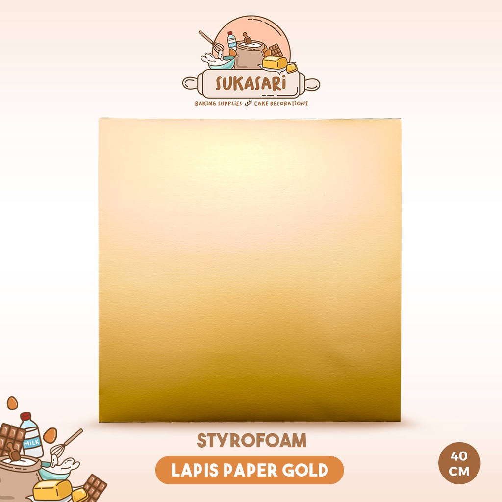 

Tatakan Kue - Kotak - Styrofoam - Gold / Silver - 20 / 22 / 25 / 28 / 30 / 35 / 40 cm - Alas Tart - Cake Board