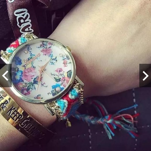Jam Tangan Remaja & Wanita Tali Rajut Edge-Flower