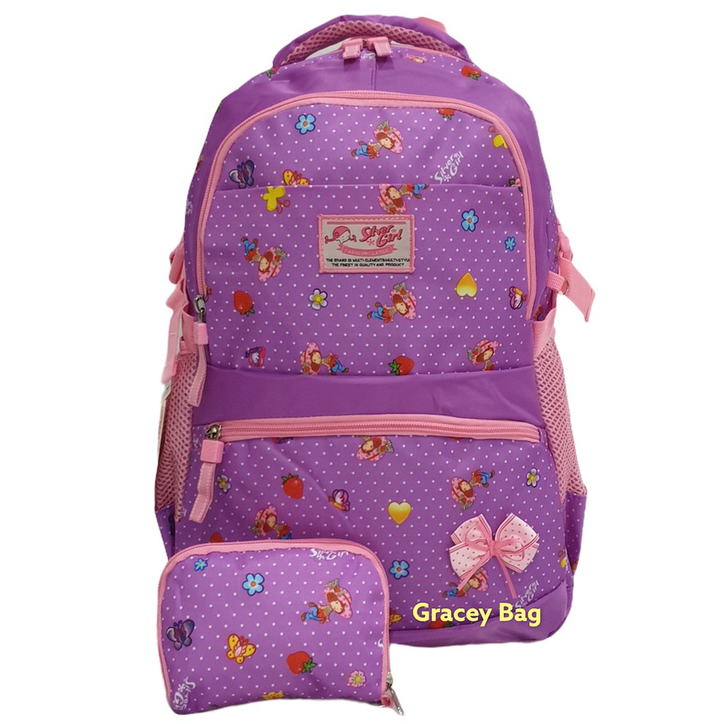 GB-70279V Tas Ransel Anak Perempuan Silvergirl Motif Strawberry Shortcake