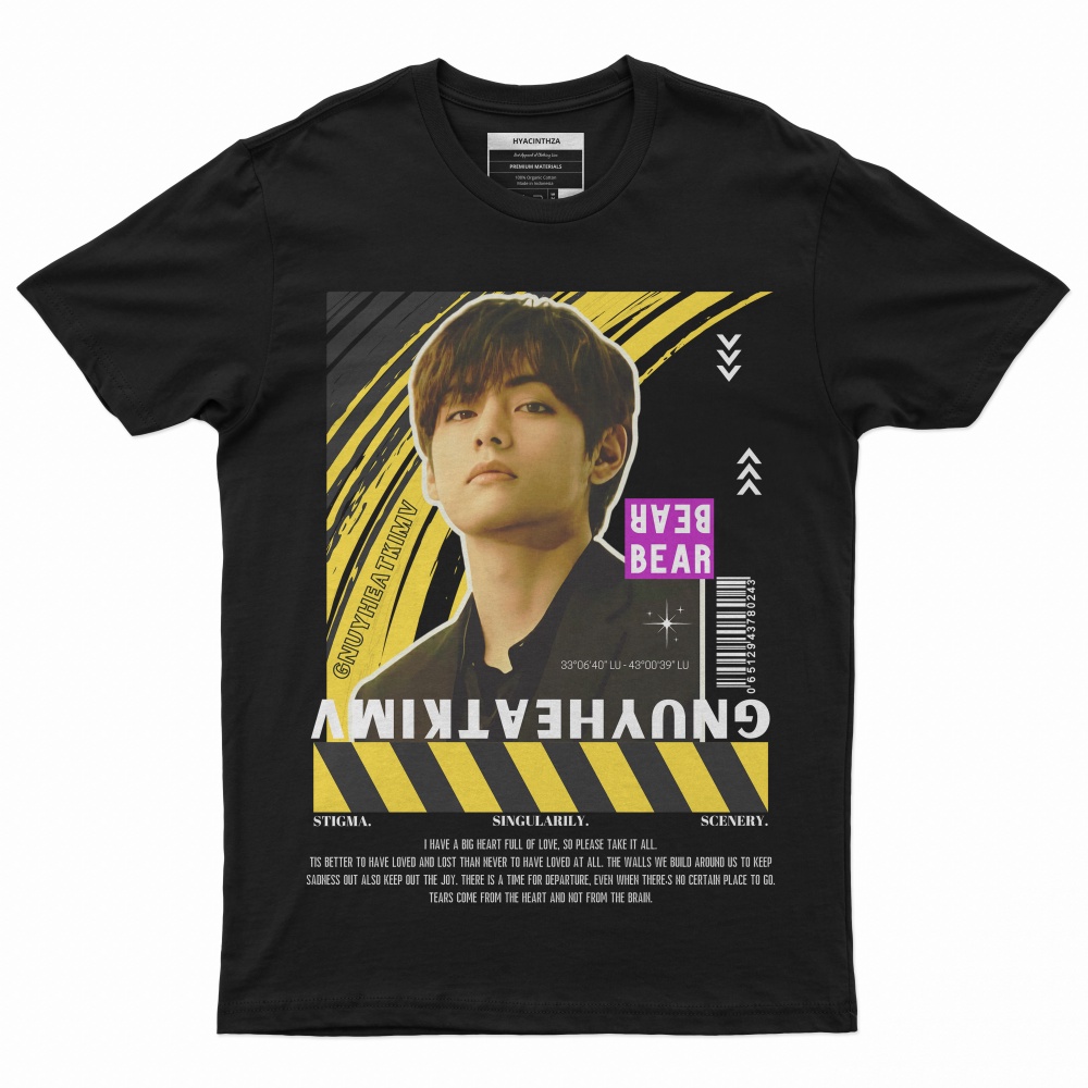 Baju Kaos Kim Taehyung BTS T-shirt BTS ( Kaos V BTS ) Kaos Musik BTS