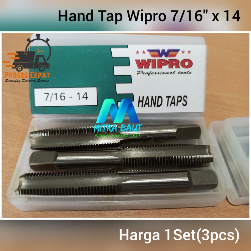 Hand Tap 7/16" x 14 WIPRO (Baut hitam 16 kasar)