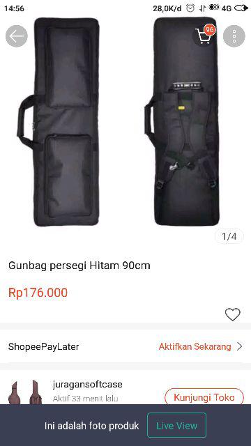 Gunbag Persegi Hitam 90cm