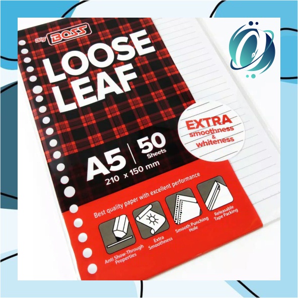 

Loose Leaf Garis A5 - 50 lembar / kertas loose leaf / Kertas Loose Leaf BIG BOSS A5 - 50 lembar