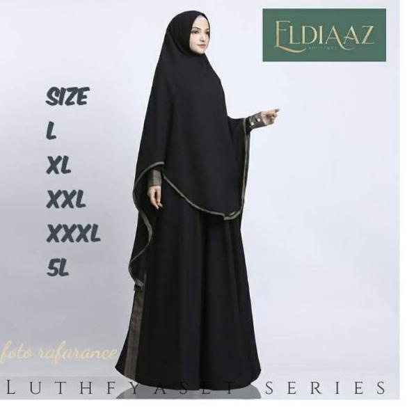 Best JP6GB gamis jumbo syar'i set hijab ukuran L XL XXL XXXL 5XL ld 140 Rania gamis wanita kekinian