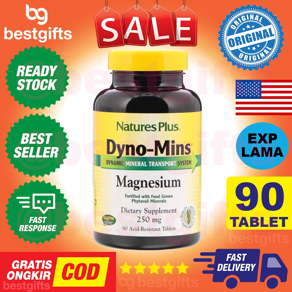 NATURE'S NATURES NATURE PLUS DYNOMINS DYNO MINS MAGNESIUM 250MG CEGAH JANTUNG HIPERTENSI 90 TABLET